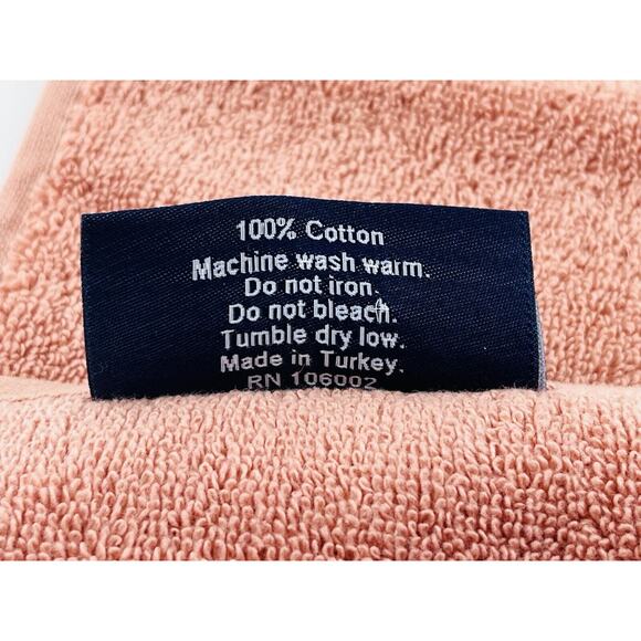 2 Brooks Brothers Turkish Wash Cloths Orange Peach Pink Color Zero Twist Cotton - Picture 6 of 10